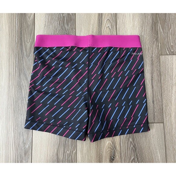 Nike Pro Dri-Fit Spandex Running Compression Shorts Pink/Blue Women’s Sz Medium - Picture 3 of 7